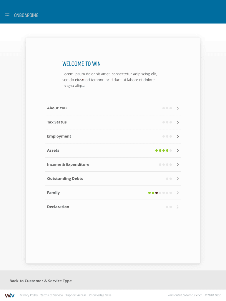 Address details screen with multiple input fields and visual indicator of progress.